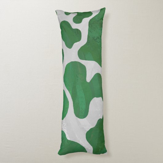 Koe Groen en Wit Silhouette Lichaamskussen (Achterkant (Verticaal))