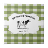 Koe groene buffelplaat Boerderij Tegeltje (Voorkant)