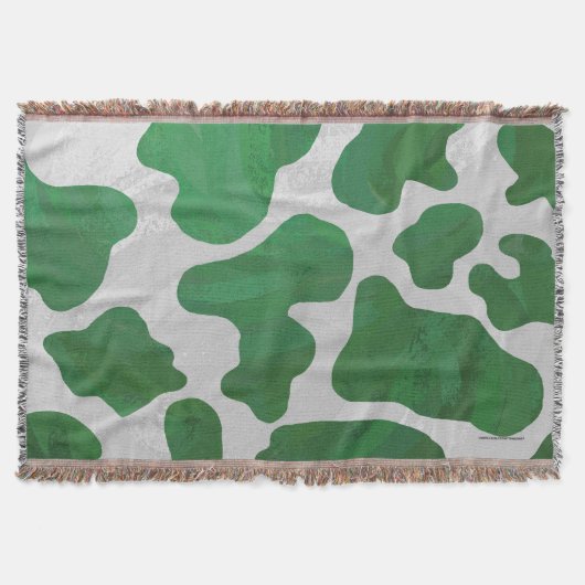 Koe Groene en Witte Druk Deken (Voorkant)