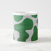 Koe Groene en Witte Druk Grote Koffiekop (Voorkant)