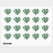 Koe Groene en Witte Druk Hart Sticker (Vel)