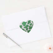 Koe Groene en Witte Druk Hart Sticker (Envelop)