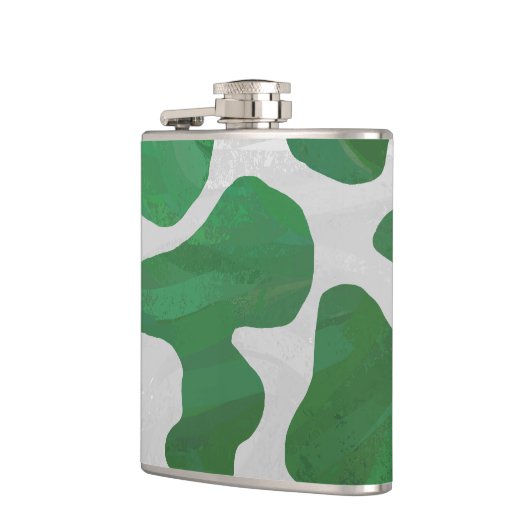 Koe Groene en Witte Druk Heupfles (Links)