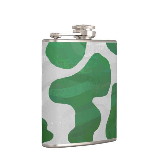 Koe Groene en Witte Druk Heupfles (Rechts)