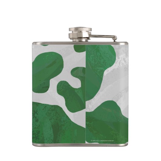 Koe Groene en Witte Druk Heupfles (Achterkant)