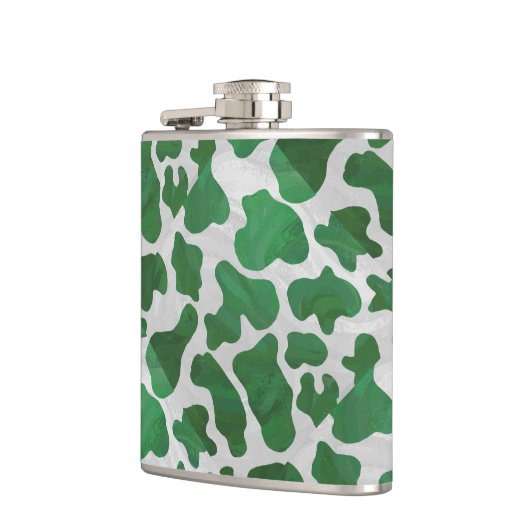 Koe Groene en Witte Druk Heupfles (Links)