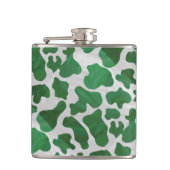 Koe Groene en Witte Druk Heupfles (Voorkant)