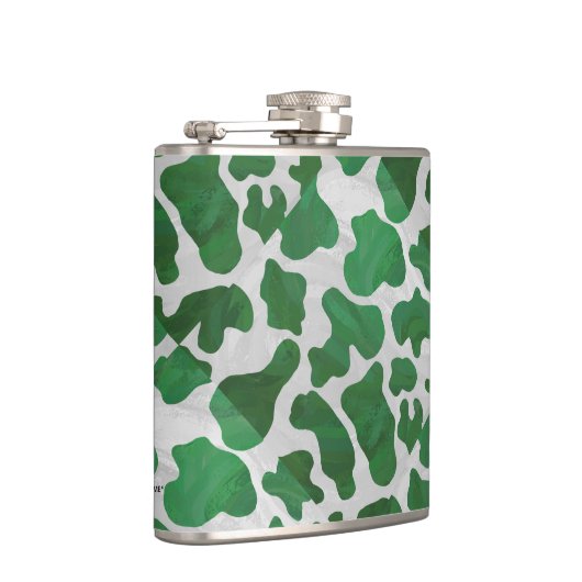 Koe Groene en Witte Druk Heupfles (Rechts)