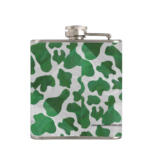 Koe Groene en Witte Druk Heupfles (Achterkant)