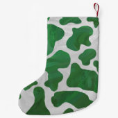 Koe Groene en Witte Druk Kleine Kerstsok (Achterkant)