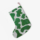 Koe Groene en Witte Druk Kleine Kerstsok (Achterkant (Hangend))