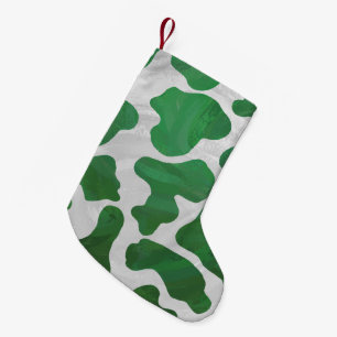 Koe Groene en Witte Druk Kleine Kerstsok