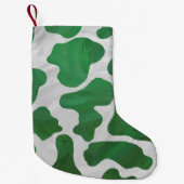 Koe Groene en Witte Druk Kleine Kerstsok (Voorkant)