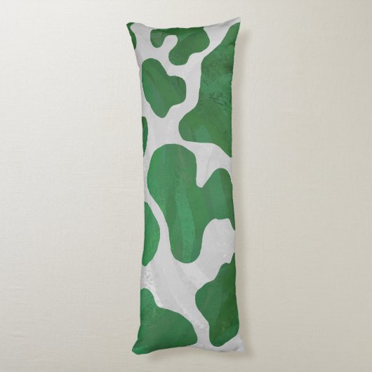 Koe Groene en Witte Druk Lichaamskussen (Achterkant (Verticaal))