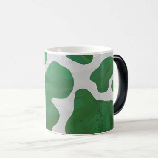 Koe Groene en Witte Druk Magische Mok (Voorkant rechts)