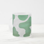 Koe Groene en Witte Druk Matglas Koffiemok (Voorkant links)