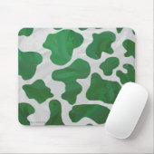 Koe Groene en Witte Druk Muismat (Met muis)