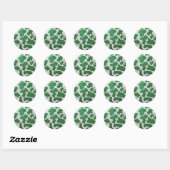 Koe Groene en Witte Druk Ronde Sticker (Vel)