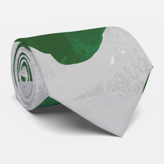 Koe Groene en Witte Druk Stropdas (Opgerold)