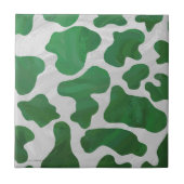 Koe Groene en Witte Druk Tegeltje (Voorkant)