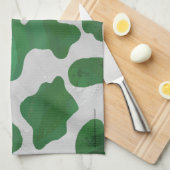 Koe Groene en Witte Druk Theedoek (Quarter Fold)