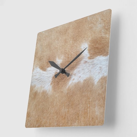 Koe Hair Vierkante Klok (Hoek)