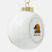 Koe Halloween Keramische Bal Ornament (Links)