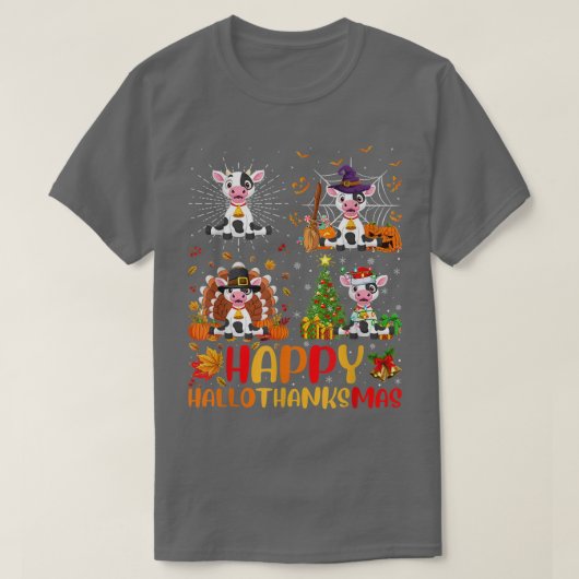 Koe Halloween Thanksgiving Christma T-shirt (Design voorkant)