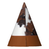 Koe Happy Birthday Bruin en Wit Feesthoedjes (Achterkant)