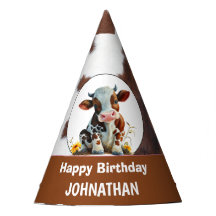 Koe Happy Birthday Bruin en Wit