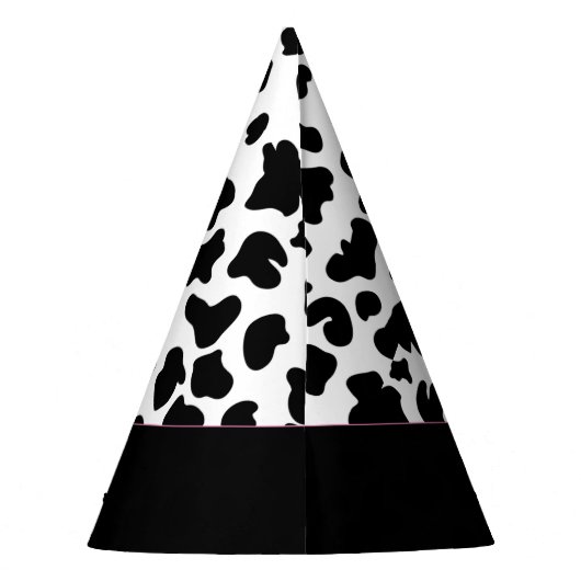 Koe Happy Birthday zwart-wit Feesthoedjes (Achterkant)