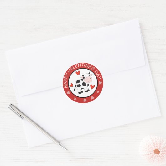 Koe Harten Valentijnse stickers (Envelop)