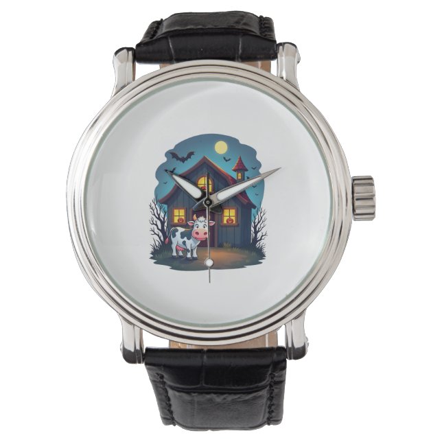 Koe & Haunted Barn Horloge (Voorkant)