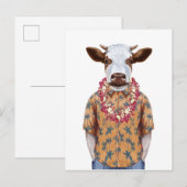 Koe Hawaiiaanse Shirt Briefkaart (Voorkant / Achterkant)