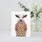 Koe Hawaiiaanse Shirt Briefkaart (Staand voorkant)
