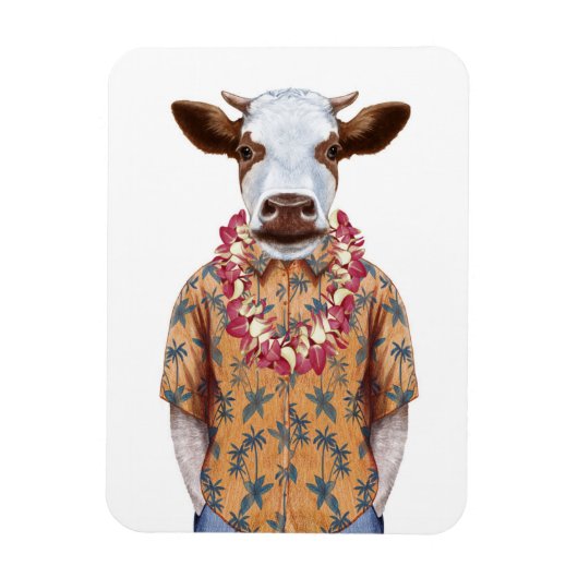 Koe Hawaiiaanse Shirt Magneet (Verticaal)