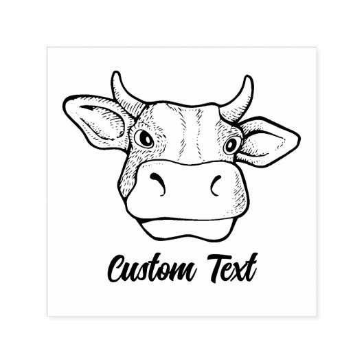 Koe Head Self-Inking Stamp Zelfinktende Stempel (Design)