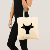 Koe Head Silhouette Tote Bag (Voorkant (product))