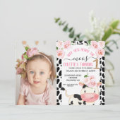 Koe Heb je de boeren gehoord Foto 1e verjaardag Kaart (Staand voorkant)