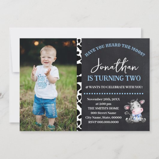 Koe Heb je de Moos Blue Birthday gehoord? Kaart (Voorkant)