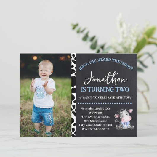 Koe Heb je de Moos Blue Birthday gehoord? Kaart (Staand voorkant)