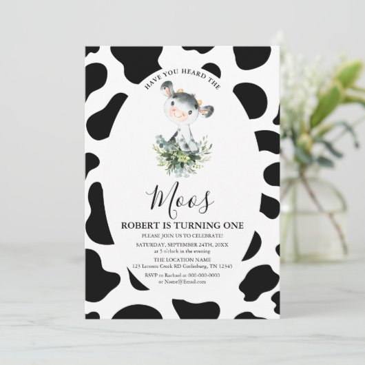 Koe heeft u dierentuinen uitgenodigd kaart (Staand voorkant)