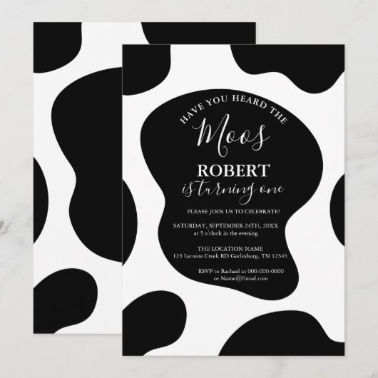 Koe heeft u dierentuinen uitgenodigd kaart (Voorkant / Achterkant)