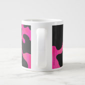 Koe heet roze en zwarte print grote koffiekop (Achterkant)