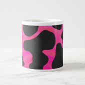 Koe heet roze en zwarte print grote koffiekop (Voorkant)