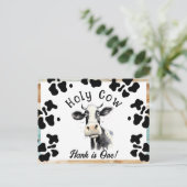 Koe heilig 1e verjaardag Save The Date Briefkaart (Staand voorkant)