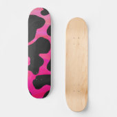 Koe helroze en zwarte print persoonlijk skateboard (Voorkant)
