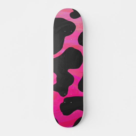 Koe helroze en zwarte print persoonlijk skateboard (Voorkant)