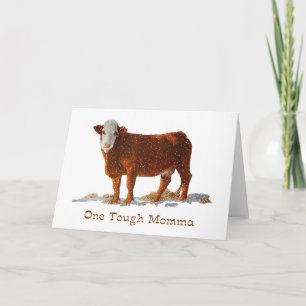 Koe Hereford: Een keiharde mamma: Moederdag Kaart