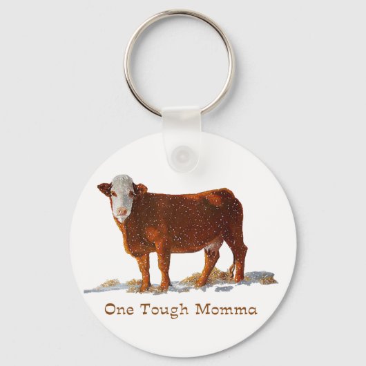 Koe Hereford: Een keiharde mamma: Moederdag Sleutelhanger (Voorkant)